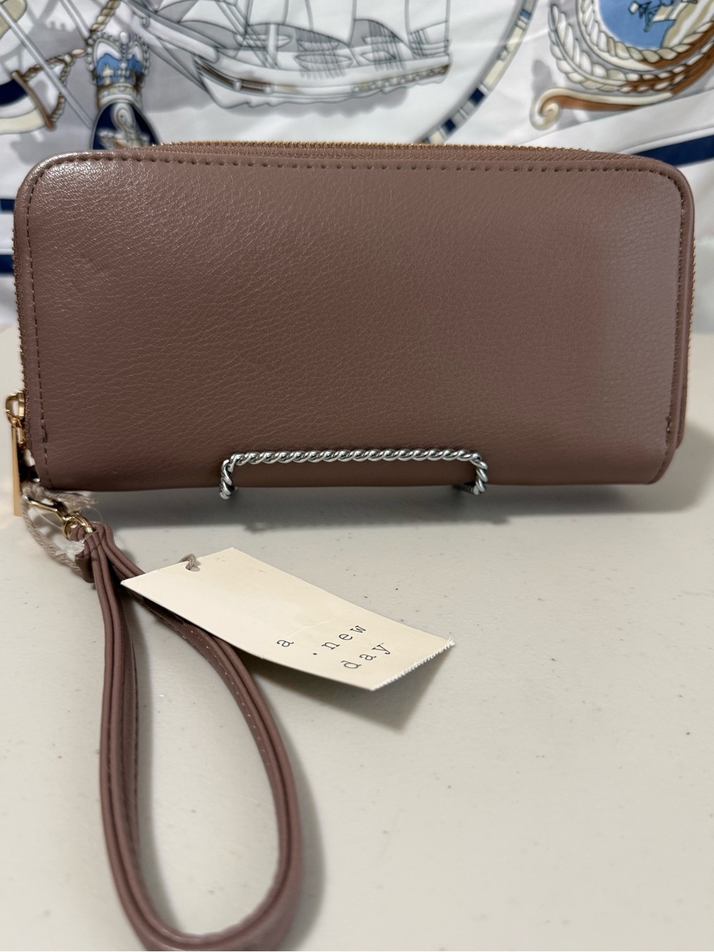 A New Day Dusty Mauve Zip Wallet/Wristlet